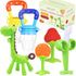 Medical-Grade Teething Toys for Babies 0-18 Months, BPA Free with 2 Baby Fruit Feeders and 4 Teethers, Green