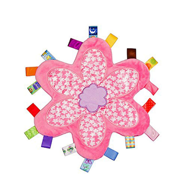 G-Tree Infant Taggy Blanket, Breathable Bedtime Newborn Baby Soft Plush Security, Flower Taggie Blanket Pink