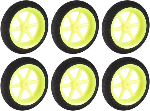 uxcell RC Model Plane Aircraft Wheel, Micro Sport Wheel 0.11 Inch X 1.96 Inch - 6PCS