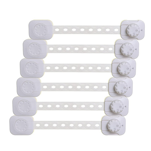 Dreambaby Twist 'N Lock Multipurpose Latch, Child Safety Locks, White, 6 Pack, Model L1435