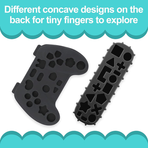 Silicone Remote Control and Game Controller Teething Toys for Baby 3 Months and Up, Sensory Teether Toys