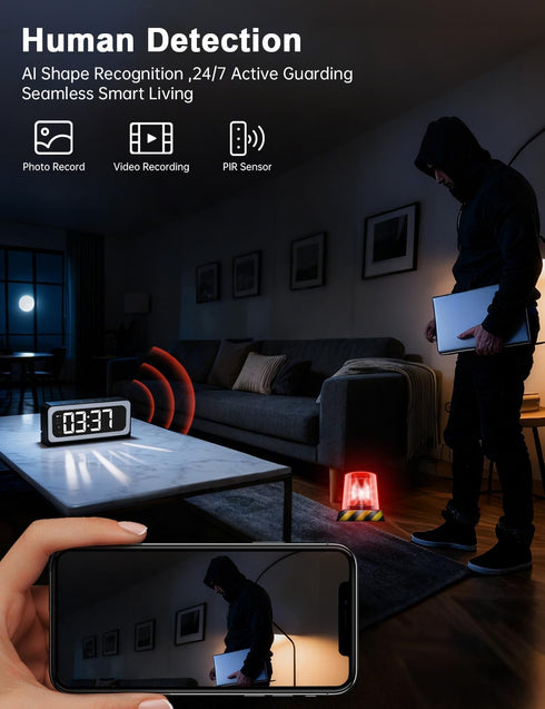 JUFLSKY Camera,5G&2.4G Indoor,2K Security,3 1 Clock WiFi Security Camera Cameras for Home in Indoor Camera