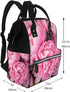 DWVTSLH Backpack Mummy Backpack Pink peony Diaper Bag Multifunction Nappy Bags Waterproof Large Capacity Travel