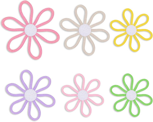 Dimeho 6pcs 3 Boho Nursery Decor Daisy Flower Woven Macrame Wall Hanging Size Daisy Flower Wall Decor Bohemian Nursery