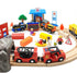 DSHMIXIA Set Wooden Train Cars Track Accessories Rescue Fire Truck Small Vehicles Magnetic Train Cars Fit for Wooden
