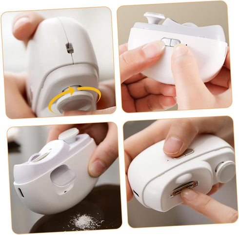 Trimmer Rechargeable Electric Nail Clipper and with Led Light Fingernail File for Adults Compact Design for Easy Travel