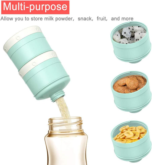 Free,3 Baby Milk Powder Formula Dispenser,Large CapacityNon-Spill Twist-Lock Stackable Milk Powder Formula Container