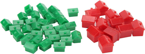 Hotel Game Replacement Pieces - Plastic Hotels & Houses Supplement, 10 Red and 30 Green Pieces