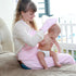 Topwon Apron Baby Bath Towel Fleece Baby Washcloth with Bathing Glove Extra Large Hands Free Absorbent Hooded Towel