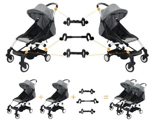 Smile Saki Twin Stroller Connector for Baby Fits Umbrella Strollers Babyzen YOYO Yoya Etc..