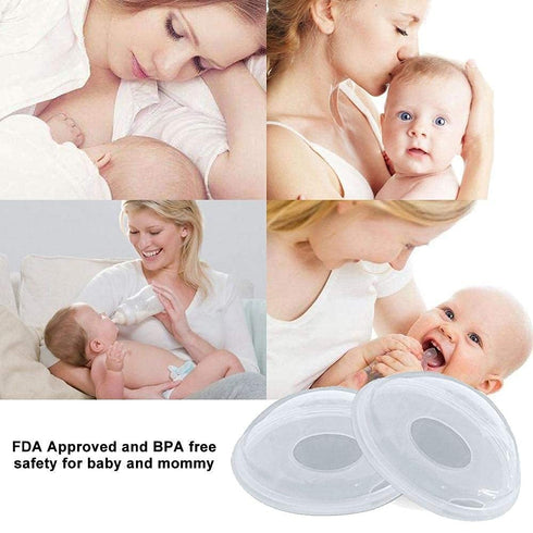 Breast Milk Leaking Storage Collection Shell - Nursing Mom Nipple Cups, Reusable Washable (2 Pack)