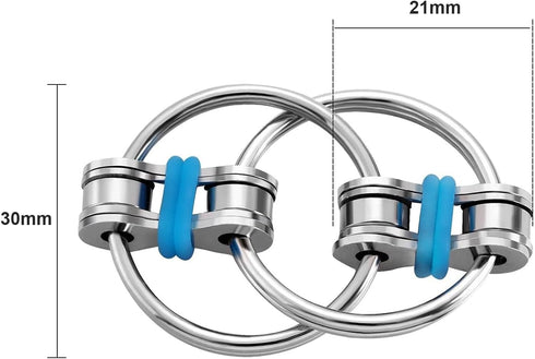 Gejoy 12 Set Autism(6 Pcs Bike Chain Fidget Toys Flippy Roller Chain Sensory Rings Bulk Handheld Toy Key Anxiety Relief