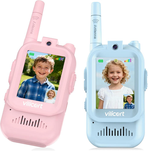 vilicert Video Walkie Talkie Toys for Age 3-12 Boys Girls, 2 Pack Walkie