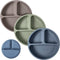 WeeSprout Silicone Plates for Babies & Toddlers, 3 Pack, 100% Food-Grade, Divided Design, Dishwasher & Microwave Safe