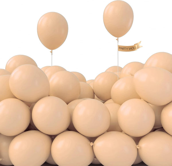 PartyWoo Nude Balloons, 50 pcs 5 Inch Boho Apricot Balloons for Party Decorations, Birthday, Baby Shower