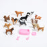 ONEST 13 Pieces Mini Dog Figurines Playset, Hand Painted Realistic Detailed Plastic Puppy Figures for Kids