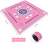 (33 33) TIASUSAN Pink Mahjong Learning Mat with Black Carrying Bag, Anti-Slip, Noise-Reducing Table Cover for Mahjong