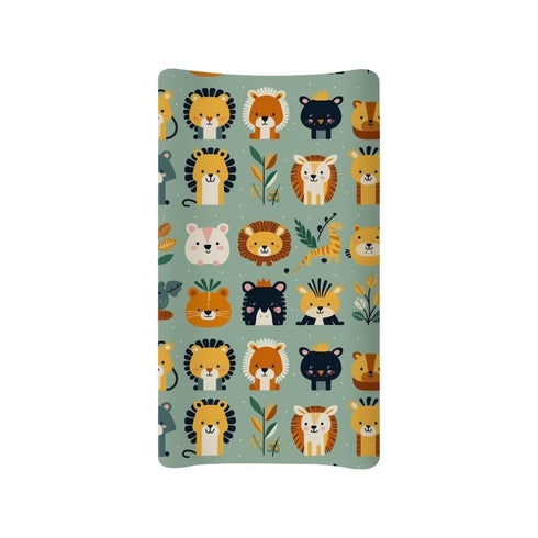 Jungle Animals Diaper Changing Pad Covers for Baby Boys Girl Lion Tiger Giraffe Changing Mat Cover Infant Newborn Changing Table Sheet Fitted 32”x16” Changing Pad Covers