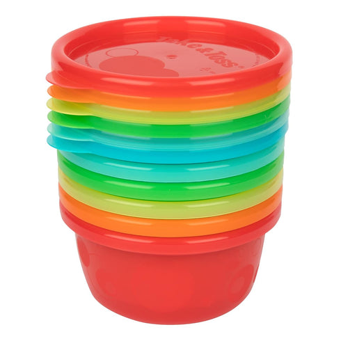 The First Years Take & Toss Toddler Bowls Set, Reusable Toddler Snack Cups, Snack Containers with Snap On Lids, Ages 9