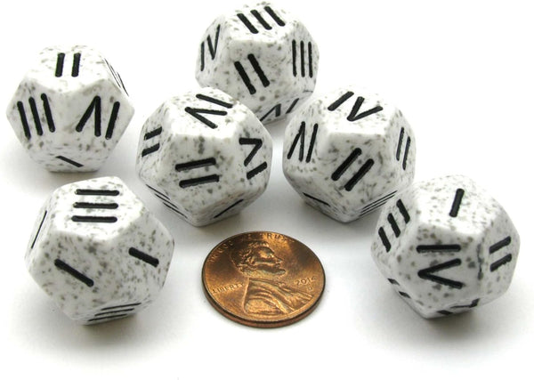 Chessex Speckled Roman d4 Dice Set of 6 in Arctic Camo