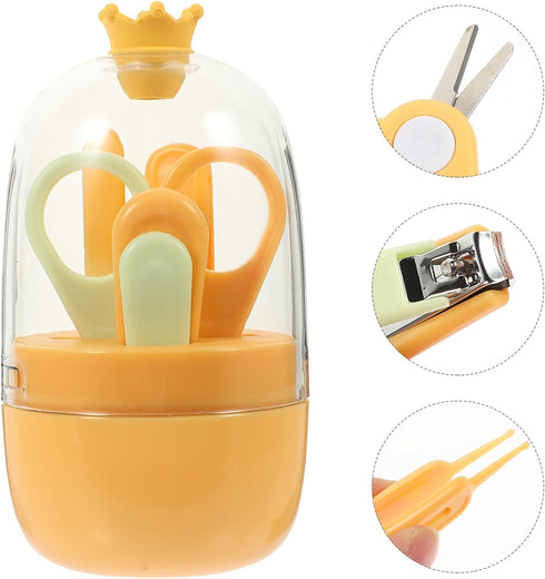 Set 4pcs VICASKY Nail Clippers and File for Newborns and Infants, Protective Nail Grooming Kit with Rounded Scissors
