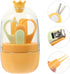 Set 4pcs Totority Nail Clipper for Newborns and Infants Yellow Grooming Kit with Small Crown Clippers Safe Nail Care