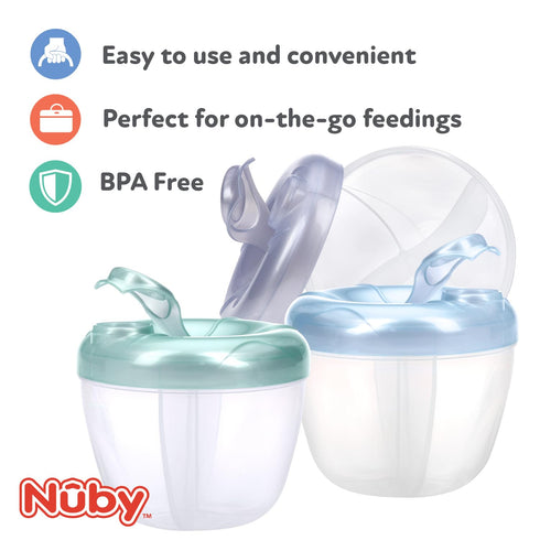 3-Section Nuby Milk Powder Dispenser - Convenient Design for Easy Feeding