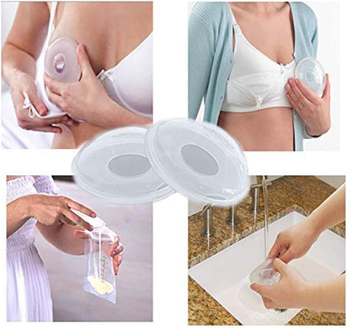 (2 Pack) Breast Shells, Milk Saver, Nursing Cups, Nursing Moms to Ease Nipple Pain, BPA-Free and Reusable, Collect
