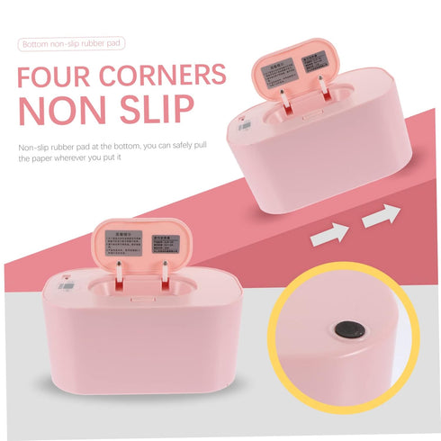 7.87X4.72X3.74In Toyvian Portable USB Wipes Warmer Box with Adjustable Temperature Display Baby Wet Tissue Heater