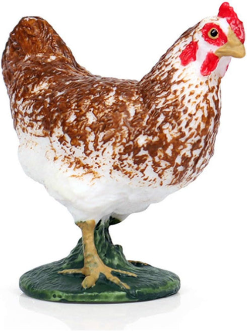 Farm Animals Figurines, 5 Piece Simulated Chicken Toy Statue Set, Realistic Cake Topper Gift