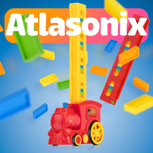 300 Pcs Domino Train Set - Automatic Rally Setter for Ages 4-10, Montessori Toy with Colorful Tracks