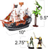 ArtCreativity 10 Inch Pirate Boat Playset | Detailed Pirate Ship with 2 Pirate Action Figures & Tree, Fun Gift for Ages