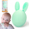 Baby Teething Toy - Easter Bunny Infant Teether Rabbit Egg Rattle for Teething Pain Relief, Mint Color