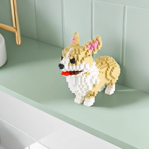 Larcele Micro Dog Building Blocks Pet Mini Building Toy Bricks, 950 Pieces KLJM-02 (Welsh Corgi)
