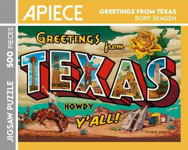 Greetings from Texas Jigsaw Puzzle, 1000 Pieces Art by Rory Skagen