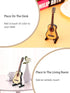 KooingTech 3.9in Miniature Guitar, Wooden Tiny Guitar Decorative Model for Mini Music Ornament Display Dollhouse