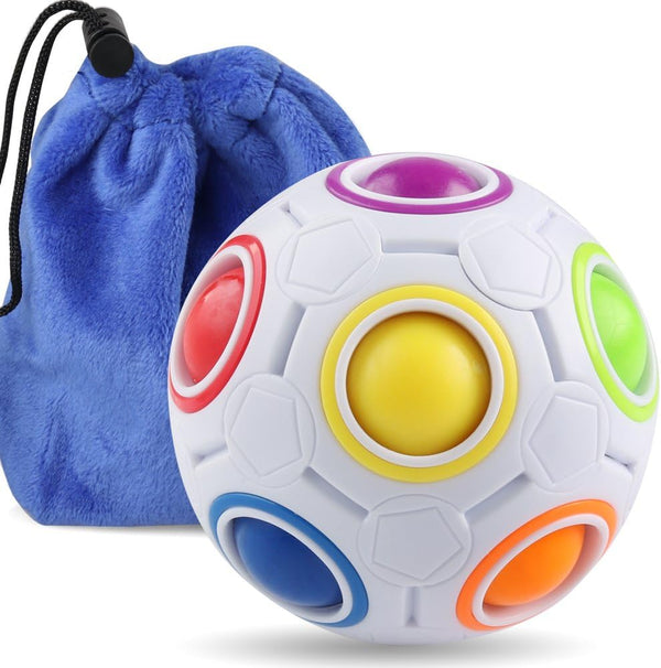 Coogam Rainbow Puzzle Ball with Pouch, Color-Matching Puzzle Game Toy for Kids and Adults