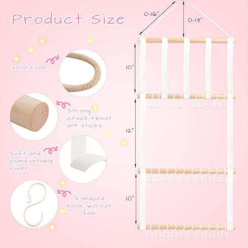POVETIRE Headband Holder Hair Bows Organizer for Girls, Baby Headbands Hair Accessories Organizer Storage Wall Hanging