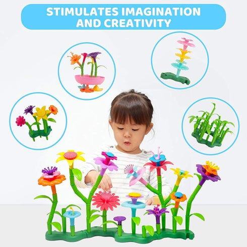 BEMITON Flower Building Toy Set - 148 Pcs Arts and Crafts Kit for Girls, Best Birthday Gifts for Ages 3-7