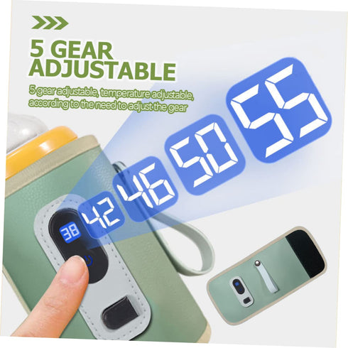 Portable Warmer Bottle Cover - Digital Display Thermal Bag for Outdoor Use