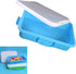 Xinsheinelry Set Box,Stackable Sand Tray with Lid Stickers Portable Sensory Bin for Kids Art Storage Blue Green