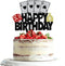 Poker Cake Topper Dice Poker Happy Birthday Cake Decorations Playing Card Game