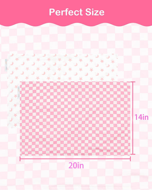 2 Pack 13"x 18" 14"x19" ALVABABY Toddler Pillowcases Organic Cotton Fit or Kids Pillow Cover Envelope for Girl Boy