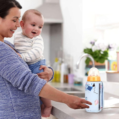 Pilarmuture Washable Baby Bottle Warmer, USB Portable Milk Heat Keeper,Maintain Perfect Temperature for Baby Milk,Used