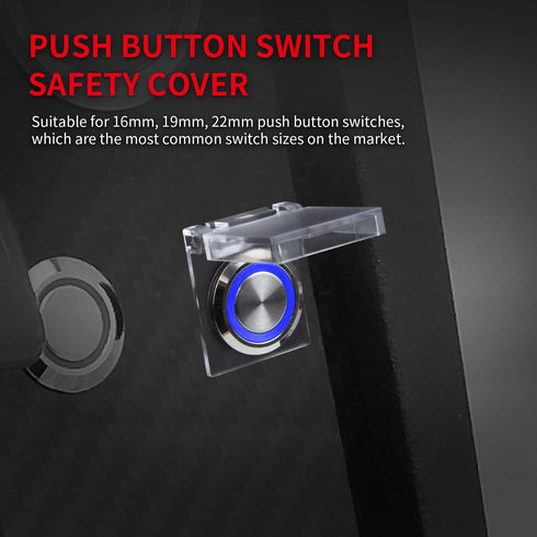DaierTek 19mm PC Power Push Button Switch Cover Safety Guard Plastic Transparent Cap Protector for 3/4" Mounting Dia. -