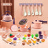 Zero Zoo 60Pcs Set Sets, Kids Mini Play Kitchen Accessories, Pretend Cooking Play with Cookware, Tableware & Fruit