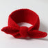 IZUS Baby Girl Turban Headband - Warm Rabbit Knot Hair Band, Knit Head Wrap for Newborn, Toddler, Children (Red + Beige)