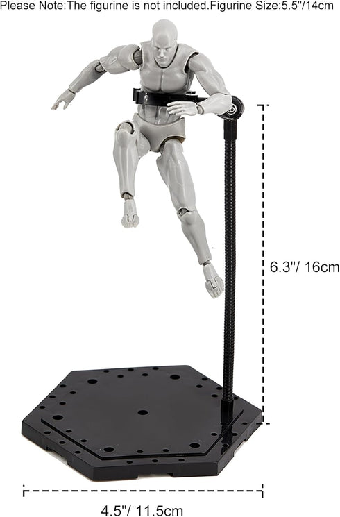 Yocoolfun 3 Pack 1/144 Black Action Figure Stand,Action Figure Display Holder Stand Base,Compatible with HG RG SD SHF