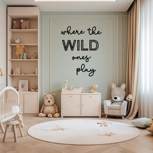 40 Playroom Wall Decor, XXL Where The Wild Ones Play Nursery Sign Wooden Wall Art Decoration for Kids Toddler Room