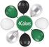 Paready Green Black Balloons - 60 Pcs 12 Inch Dark Green Metallic Silver Balloons for Party Decorations